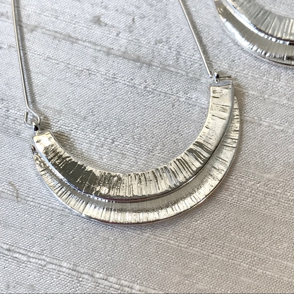 Anthro Myra Silver Hoop Earrings - Picture 4 of 9